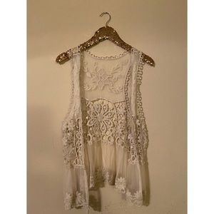 Cream Lace Vest
